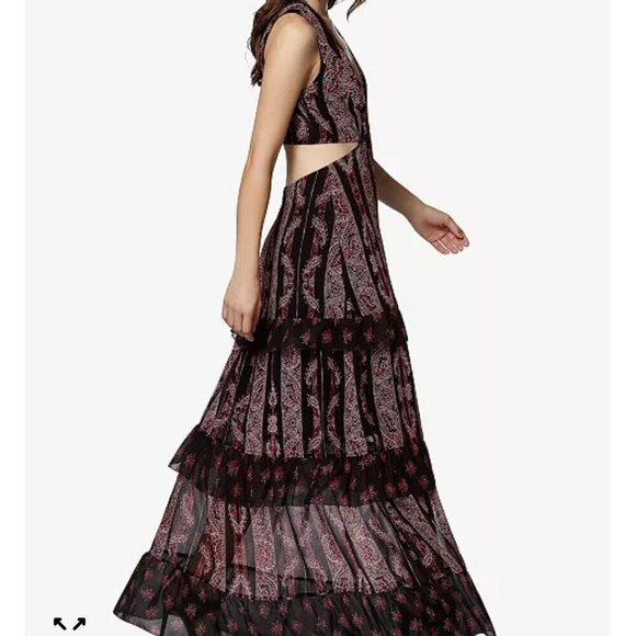 Avec Les Filles Dresses & Skirts - Avec Les Filles Paisley Printed Tiered Maxi Dress Beach boho Women's size 4 NWT